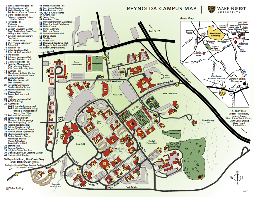 Wake Forest University Campus Map Visiting - Secrest Artists Series