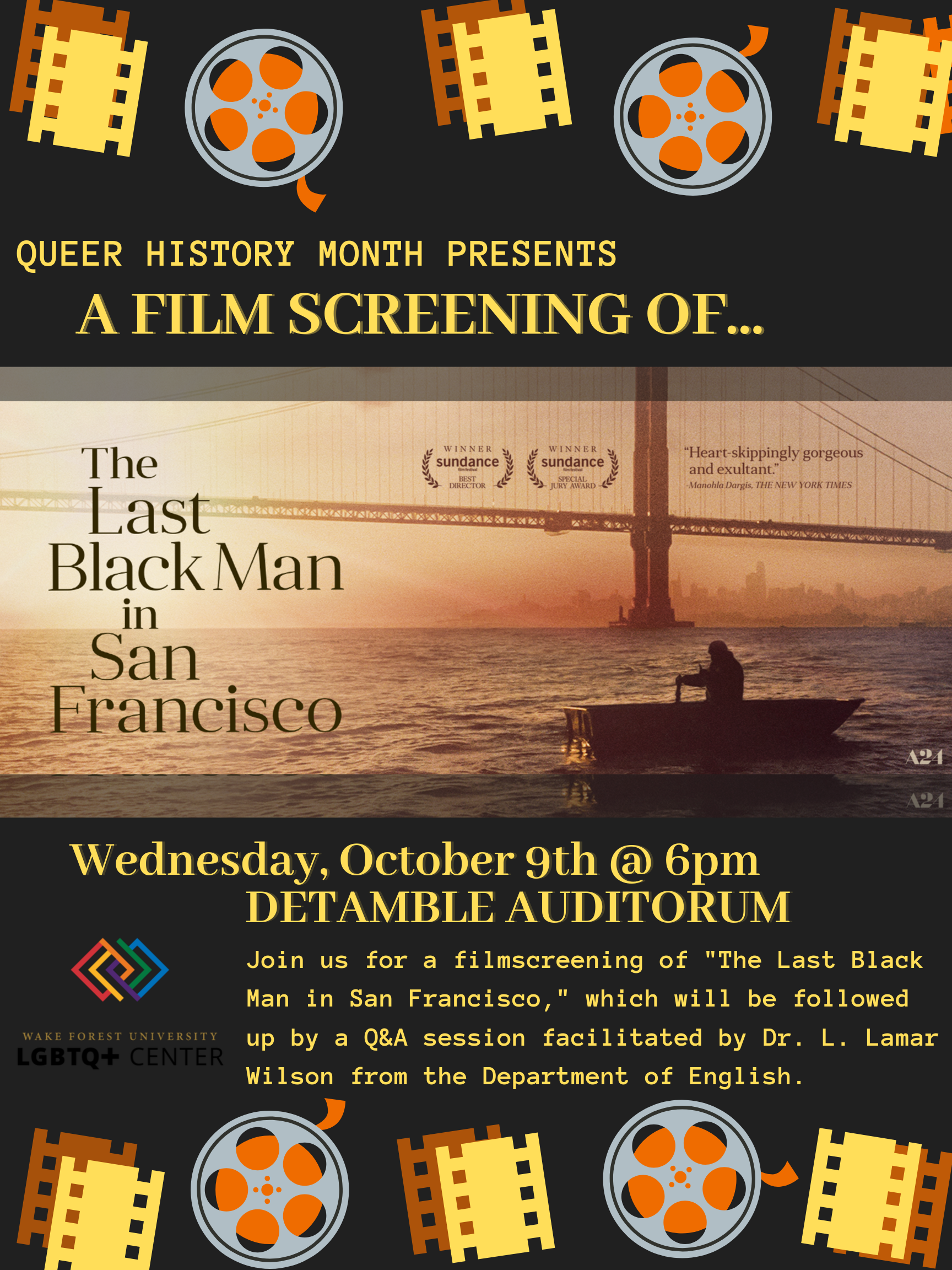 Announcement of Film Screening for the Last Black Man in San Francisco held October 4, 2019