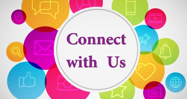 Decorative graphic that says "Connect with Us"