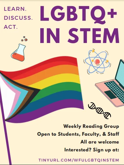 LGBTQ+ in Stem graphic, details in text below