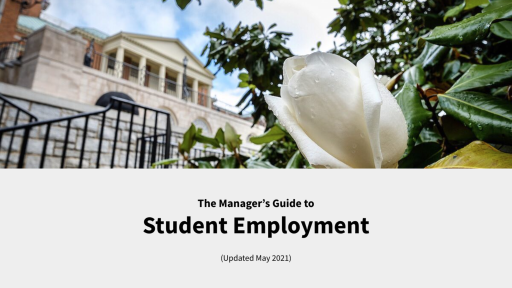 Student Employment Manager's Guide Cover