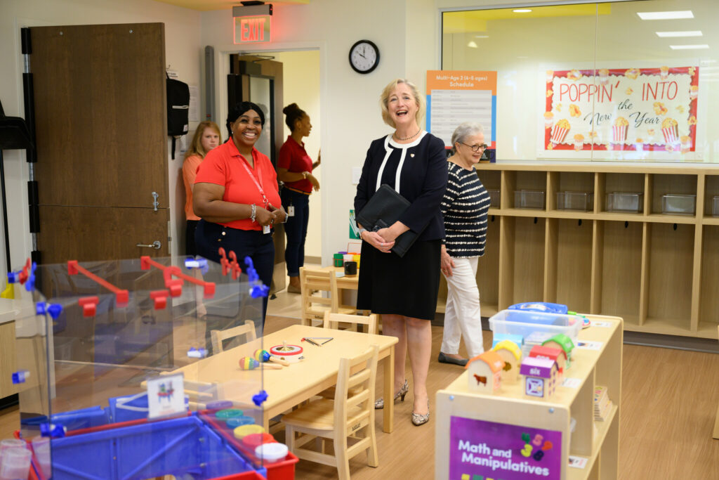 President Wente visiting KinderCare at Wake Forest University