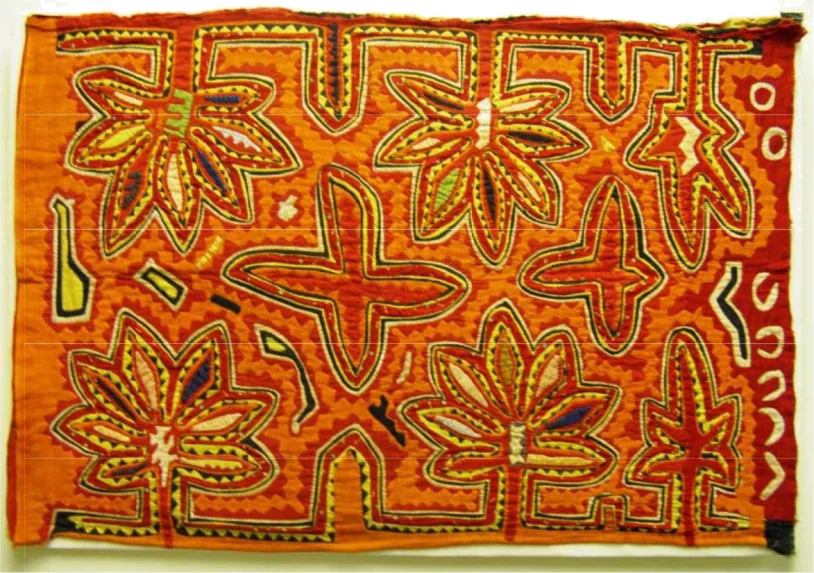mola embroidery panel