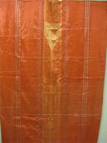 silk embroidered robe-orange