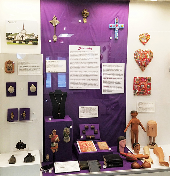 Christianity section of Faith exhibit