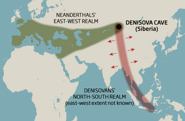 Neanderthal Denisovan Map