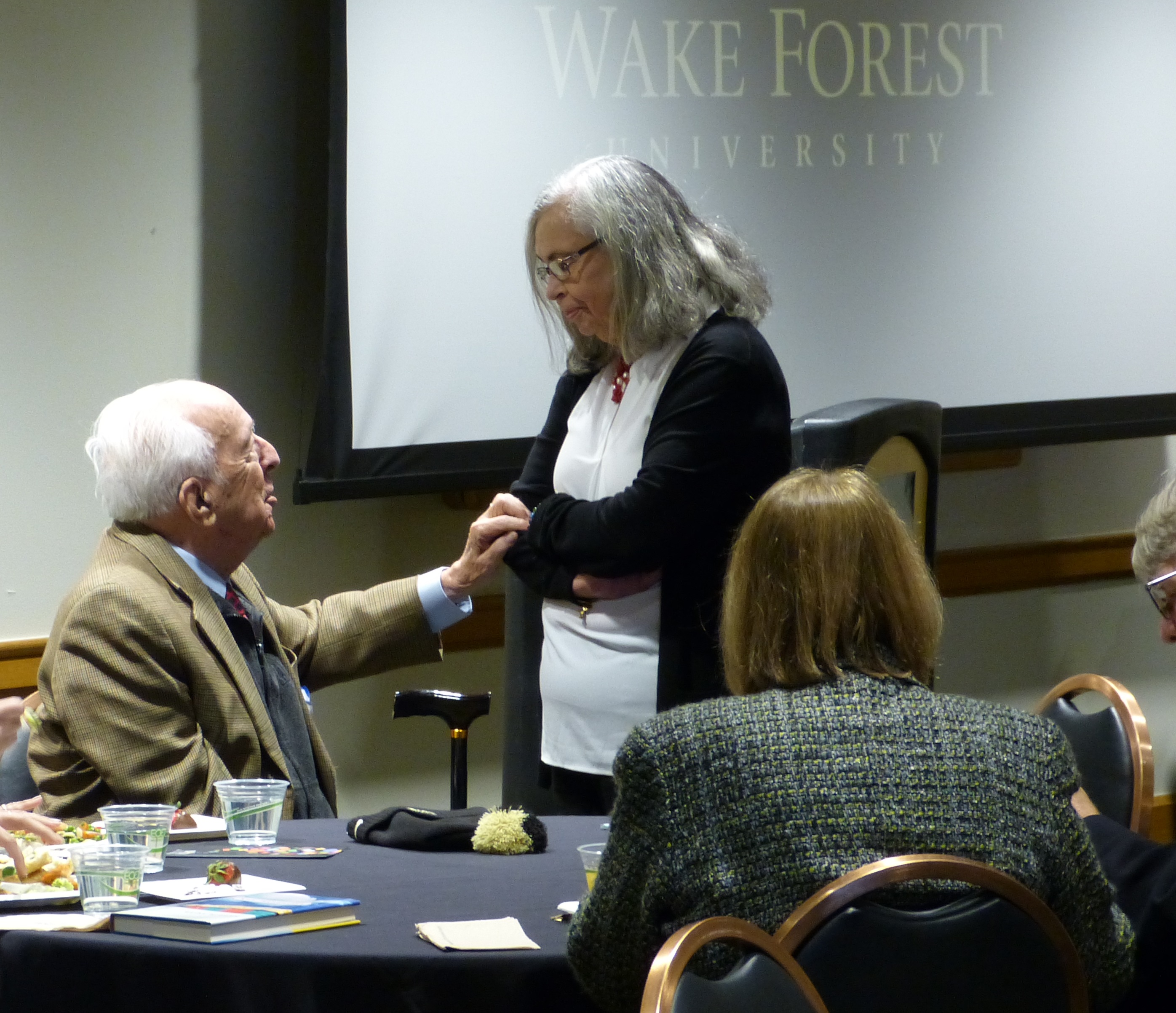 Discussion happening at Words Awake lunch