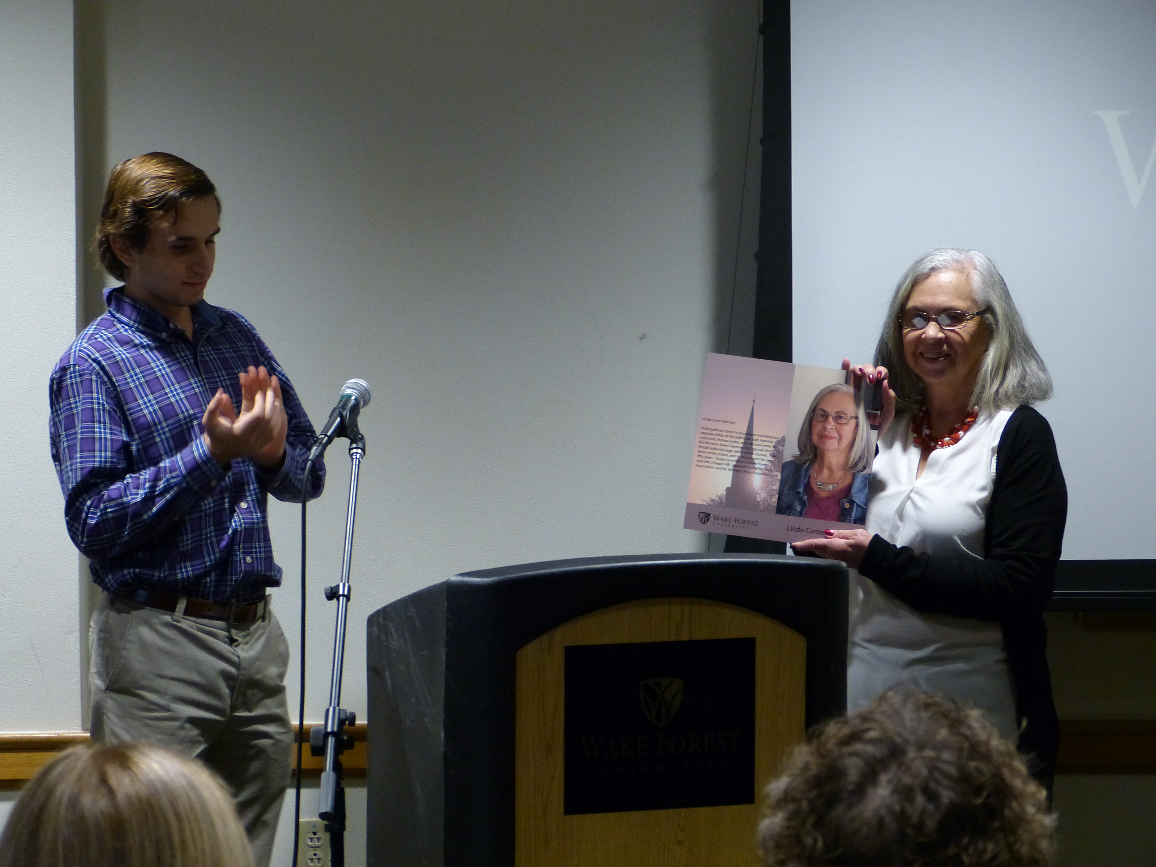 Words Awake Induction plaque being given
