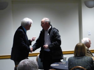 Dr. Phillips shaking hands with Al Hunt