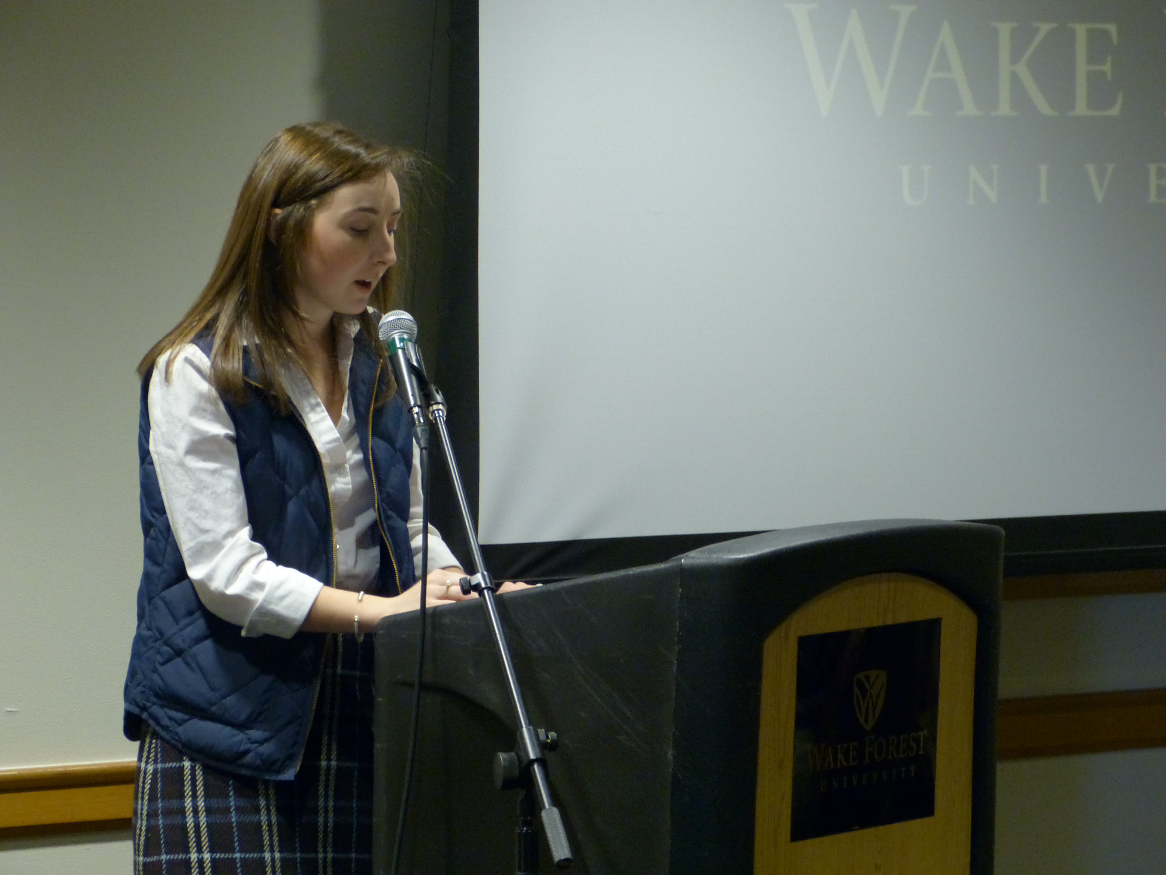 Student speaking at Words Awake