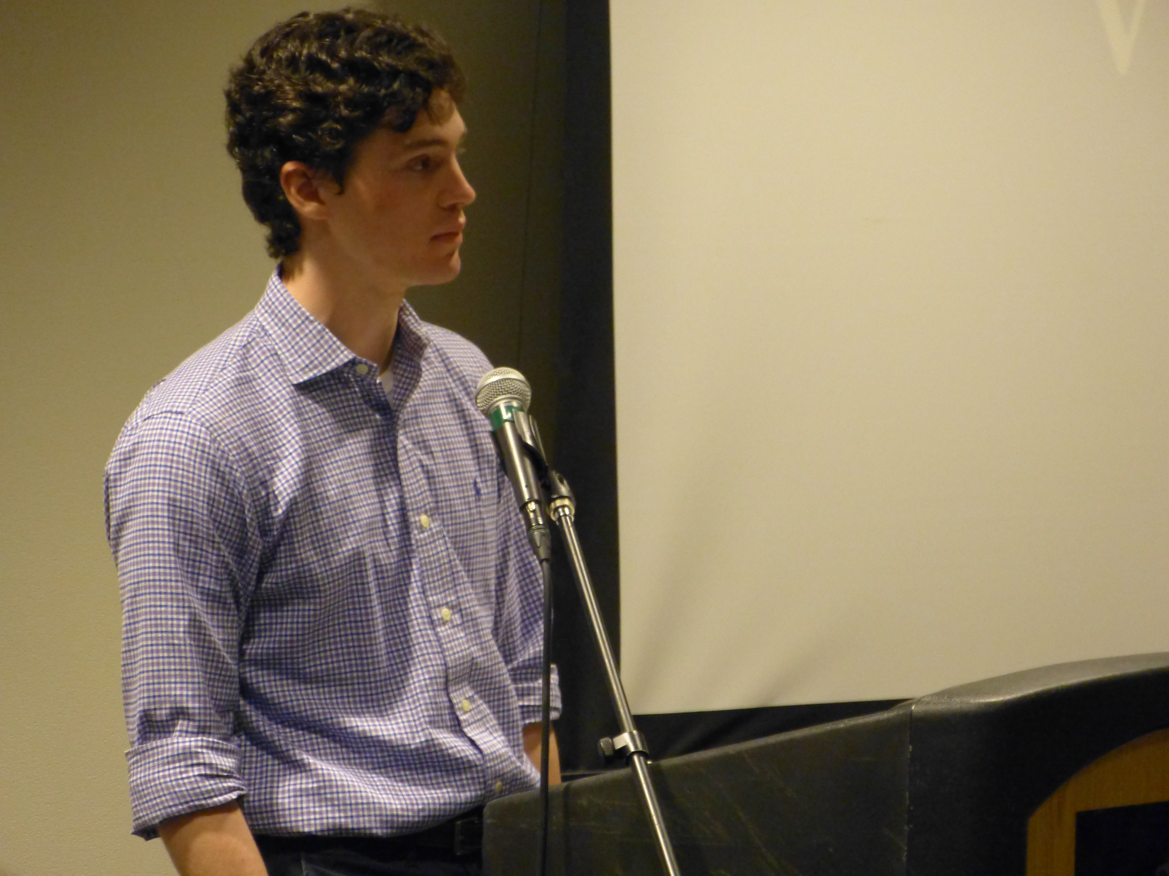 Student speaking at Words Awake